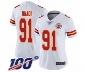 Women's Kansas City Chiefs #91 Derrick Nnadi White Vapor Untouchable Limited Player 100th Season Football Jersey