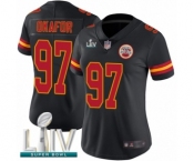 Women's Kansas City Chiefs #97 Alex Okafor Limited Black Rush Vapor Untouchable Super Bowl LIV Bound Football Jersey