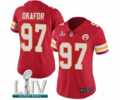 Women's Kansas City Chiefs #97 Alex Okafor Red Team Color Vapor Untouchable Limited Player Super Bowl LIV Bound Football Jersey