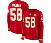 Women's Nike Kansas City Chiefs #58 Derrick Thomas Limited Red Therma Long Sleeve NFL Jersey