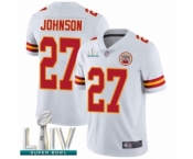 Youth Kansas City Chiefs #27 Larry Johnson White Vapor Untouchable Limited Player Super Bowl LIV Bound Football Jersey