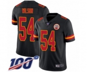 Youth Kansas City Chiefs #54 Damien Wilson Limited Black Rush Vapor Untouchable 100th Season Football Jersey