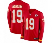 Youth Nike Kansas City Chiefs #19 Joe Montana Limited Red Therma Long Sleeve NFL Jersey