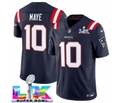Men's New England Patriots #10 Drake Maye Navy 2025 F.U.S.E. Super Bowl LX Patch Vapor Limited Football Stitched Jersey Men's New England Patriots #10 Drake Maye Navy 2025 F.U.S.E. Super Bowl LX Patch Vapor Limited Football Stitched Jersey