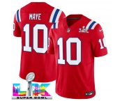 Men's New England Patriots #10 Drake Maye Red 2025 F.U.S.E. Super Bowl LX Patch Vapor Limited Football Stitched Jersey Men's New England Patriots #10 Drake Maye Red 2025 F.U.S.E. Super Bowl LX Patch Vapor Limited Football Stitched Jersey