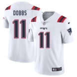 Men's New England Patriots #11 Joshua Dobbs White 2025 Vapor Limited Football Stitched Jersey