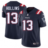 Men's New England Patriots #13 Mack Hollins Navy 2025 Vapor Limited Football Stitched Jersey