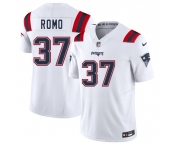 Men's New England Patriots #37 Parker Romo White 2025 F.U.S.E. Vapor Limited Football Stitched Jersey