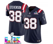 Men's New England Patriots #38 Rhamondre Stevenson Navy 2025 F.U.S.E. Super Bowl LX Patch Vapor Limited Football Stitched Jersey Men's New England Patriots #38 Rhamondre Stevenson Navy 2025 F.U.S.E. Super Bowl LX Patch Vapor Limited Football Stitched Jersey