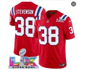 Men's New England Patriots #38 Rhamondre Stevenson Red 2025 F.U.S.E. Super Bowl LX Patch Vapor Limited Football Stitched Jersey Men's New England Patriots #38 Rhamondre Stevenson Red 2025 F.U.S.E. Super Bowl LX Patch Vapor Limited Football Stitched Jersey