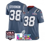 Men's New England Patriots #38 Rhamondre Stevenson Storm Blue 2025 F.U.S.E. Super Bowl LX & USA 250' Patch “Rivalries” Vapor Limited Football Stitched Jers Men's New England Patriots #38 Rhamondre Stevenson Storm Blue 2025 F.U.S.E. Super Bowl LX & USA 250' Patch “Rivalries” Vapor Limited Football Stitched Jers