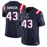 Men's New England Patriots #43 Bradyn Swinson Navy 2025 F.U.S.E. Vapor Limited Football Stitched Jersey