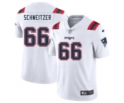 Men's New England Patriots #66 Wes Schweitzer White 2025 Vapor Limited Football Stitched Jersey