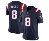 Men's New England Patriots #8 Stefon Diggs Navy 2025 F.U.S.E. Vapor Limited Football Stitched Jersey