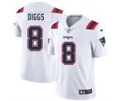 Men's New England Patriots #8 Stefon Diggs White 2025 Vapor Limited Football Stitched Jersey