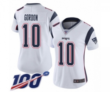 Women's New England Patriots #10 Josh Gordon White Vapor Untouchable Limited Player 100th Season Football Jersey