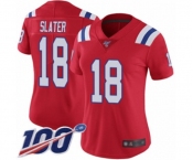 Women's New England Patriots #18 Matthew Slater Red Alternate Vapor Untouchable Limited Player 100th Season Football Jersey