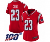 Women's New England Patriots #23 Patrick Chung Limited Red Inverted Legend 100th Season Football Jersey