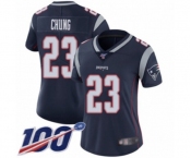 Women's New England Patriots #23 Patrick Chung Navy Blue Team Color Vapor Untouchable Limited Player 100th Season Football Jersey