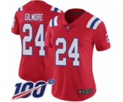 Women's New England Patriots #24 Stephon Gilmore Red Alternate Vapor Untouchable Limited Player 100th Season Football Jersey