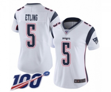 Women's New England Patriots #5 Danny Etling White Vapor Untouchable Limited Player 100th Season Football Jersey