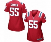 Women's New England Patriots #55 John Simon Game Red Alternate Football Jersey