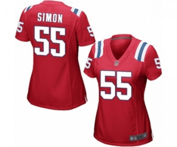 Women's New England Patriots #55 John Simon Game Red Alternate Football Jersey