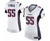Women's New England Patriots #55 John Simon Game White Football Jersey