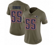 Women's New England Patriots #55 John Simon Limited Olive 2017 Salute to Service Football Jersey