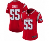 Women's New England Patriots #55 John Simon Limited Red Inverted Legend Football Jersey