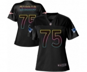 Women's New England Patriots #75 Ted Karras Game Black Fashion Football Jersey