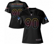 Women's New England Patriots #90 Shilique Calhoun Game Black Fashion Football Jersey