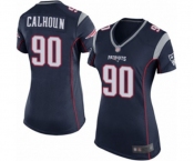 Women's New England Patriots #90 Shilique Calhoun Game Navy Blue Team Color Football Jersey