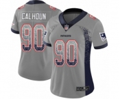 Women's New England Patriots #90 Shilique Calhoun Limited Gray Rush Drift Fashion Football Jersey