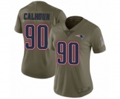 Women's New England Patriots #90 Shilique Calhoun Limited Olive 2017 Salute to Service Football Jersey