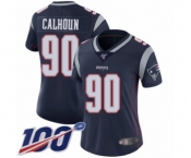 Women's New England Patriots #90 Shilique Calhoun Navy Blue Team Color Vapor Untouchable Limited Player 100th Season Football Jersey
