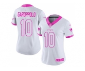 Women's Nike New England Patriots #10 Jimmy Garoppolo Limited Rush Fashion Pink NFL Jersey