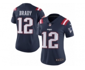 Women's Nike New England Patriots #12 Tom Brady Limited Navy Blue Rush NFL Jersey