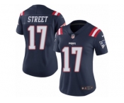 Women's Nike New England Patriots #17 Devin Street Limited Navy Blue Rush NFL Jersey