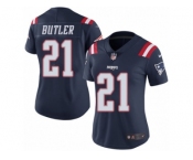 Women's Nike New England Patriots #21 Malcolm Butler Limited Navy Blue Rush NFL Jersey