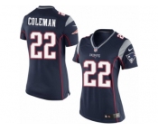 Women's Nike New England Patriots #22 Justin Coleman Limited Navy Blue Team Color NFL Jersey