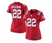 Women's Nike New England Patriots #22 Justin Coleman Limited Red Alternate NFL Jersey