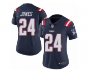 Women's Nike New England Patriots #24 Cyrus Jones Limited Navy Blue Rush NFL Jersey