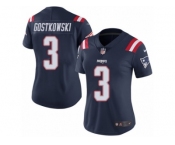 Women's Nike New England Patriots #3 Stephen Gostkowski Limited Navy Blue Rush NFL Jersey