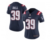 Women's Nike New England Patriots #39 Montee Ball Limited Navy Blue Rush NFL Jersey