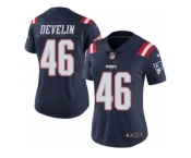 Women's Nike New England Patriots #46 James Develin Limited Navy Blue Rush NFL Jersey