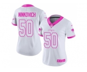 Women's Nike New England Patriots #50 Rob Ninkovich Limited Rush Fashion Pink NFL Jersey