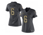 Women's Nike New England Patriots #6 Ryan Allen Limited Black 2016 Salute to Service NFL Jersey