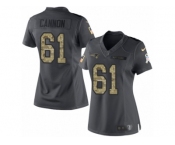 Women's Nike New England Patriots #61 Marcus Cannon Limited Black 2016 Salute to Service NFL Jersey