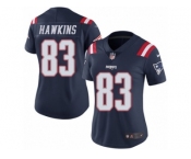 Women's Nike New England Patriots #83 Lavelle Hawkins Limited Navy Blue Rush NFL Jersey